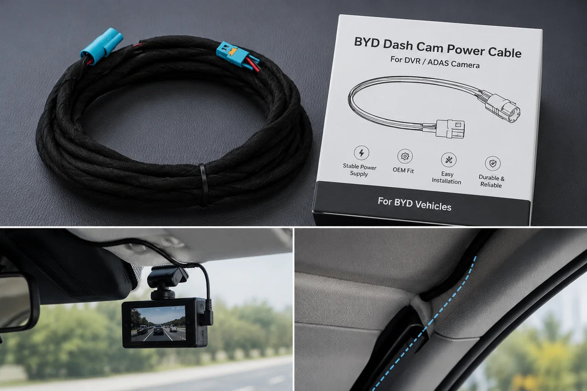 BYD dash cam power cable installation