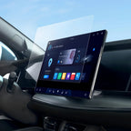 Transparent tempered glass screen protector for BYD car infotainment display.
