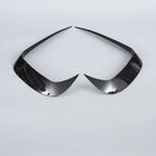 Pair of professional carbon fiber headlight covers in glossy black for BYD car accessories.