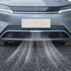 Front view of a grey car bumper featuring a black protective lower grille guard.