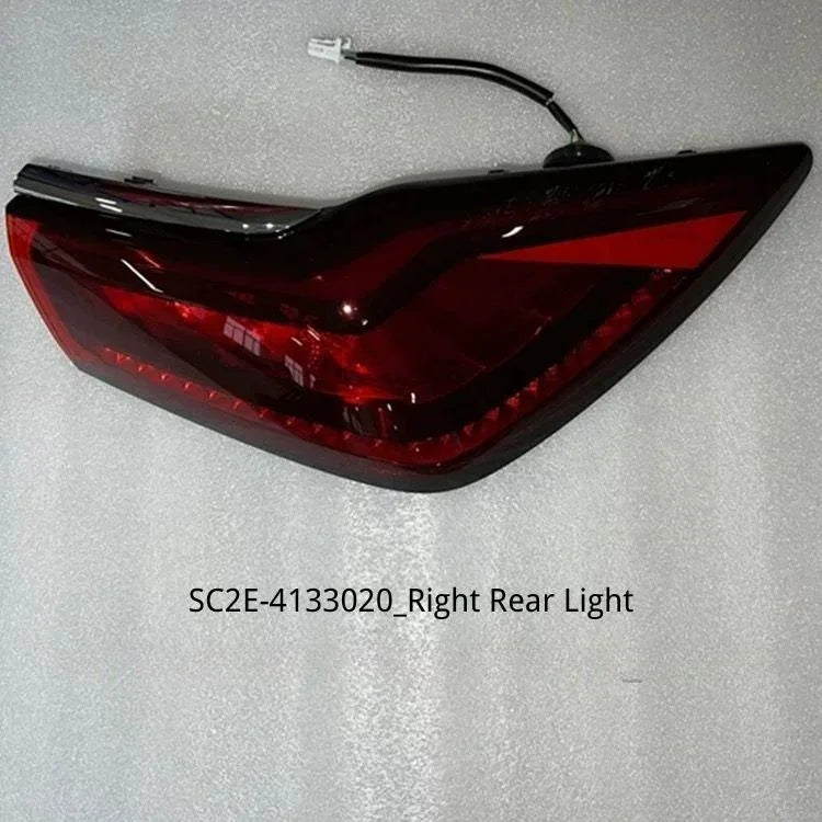 Right rear tail light with red translucent lens and sleek black housing for BYD models.