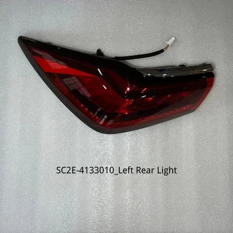 Sleek red left rear tail light assembly with a durable black housing for BYD vehicles.