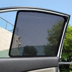 Professional black mesh car window sunshade for UV protection and privacy.