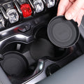 Black matte silicone cup holder coasters for car center console