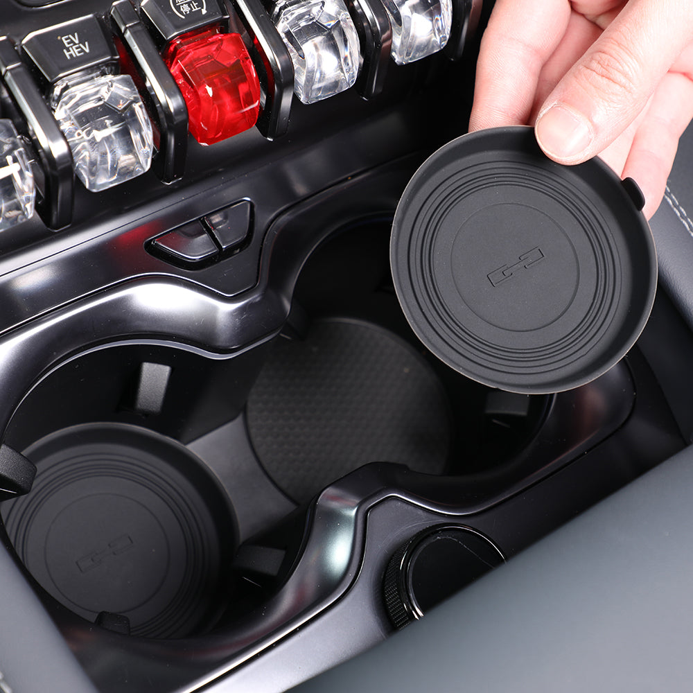 Black matte silicone cup holder coasters for car center console