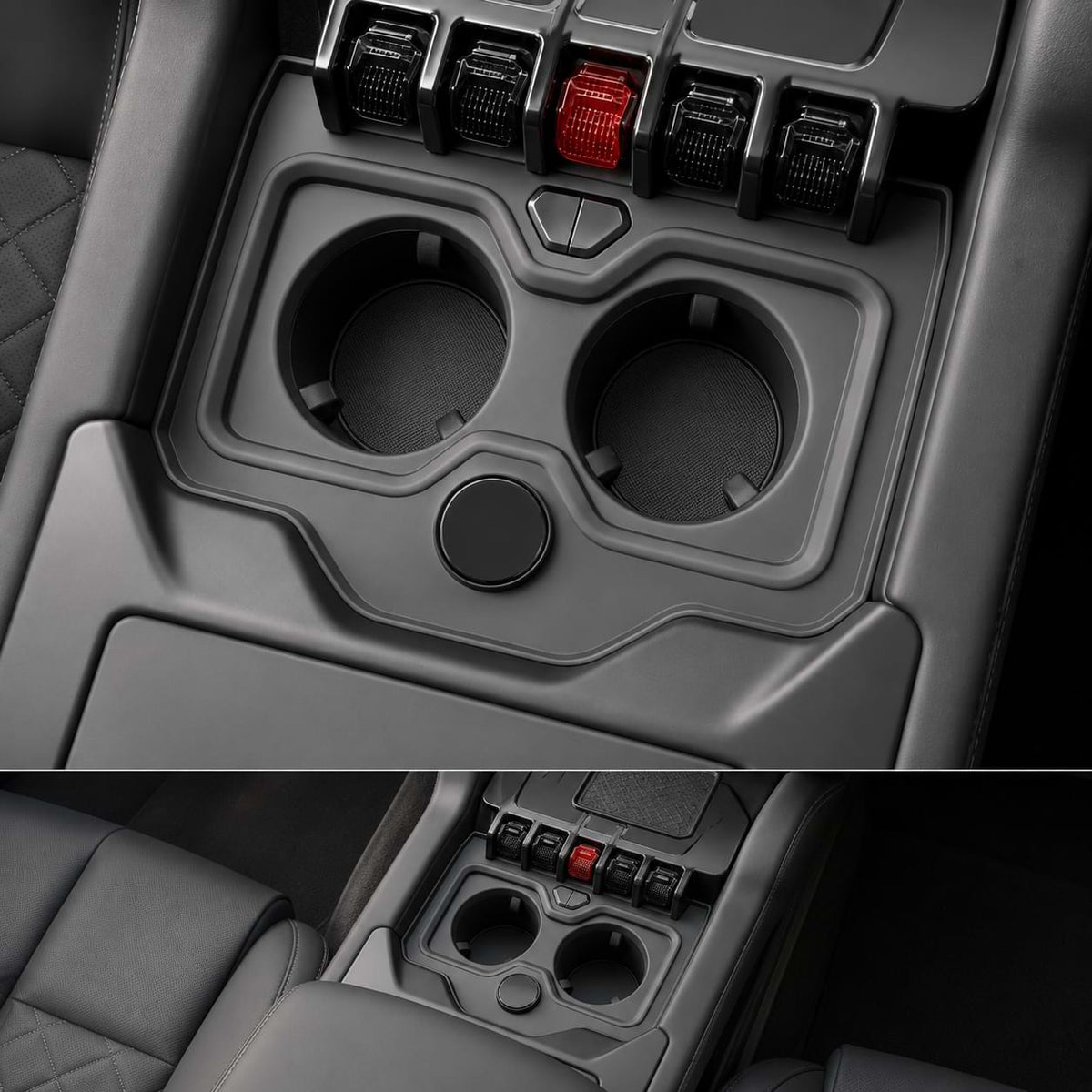 BYD Leopard 8 & Denza B8 Cup Holder Insert and Coaster Set | Beige Interior Accessories