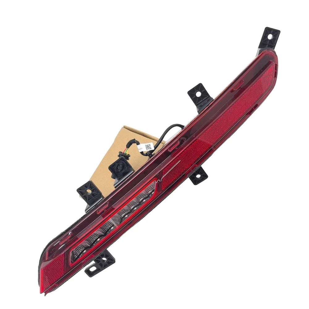 Sleek red translucent LED rear tail light assembly with durable black housing.