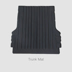 Durable black TPE waterproof trunk mat with anti-slip ribbed texture for car protection.