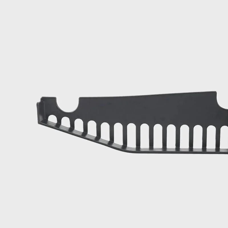 Black durable plastic protective trim piece with a slotted design for BYD car interior.