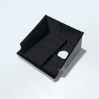 Black textured automotive interior organizer tray with integrated cable cutout