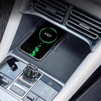 Black carbon fiber center console pad for BYD with wireless charging phone