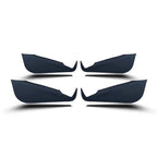 Set of four matte black aerodynamic side mirror covers for BYD vehicle protection.