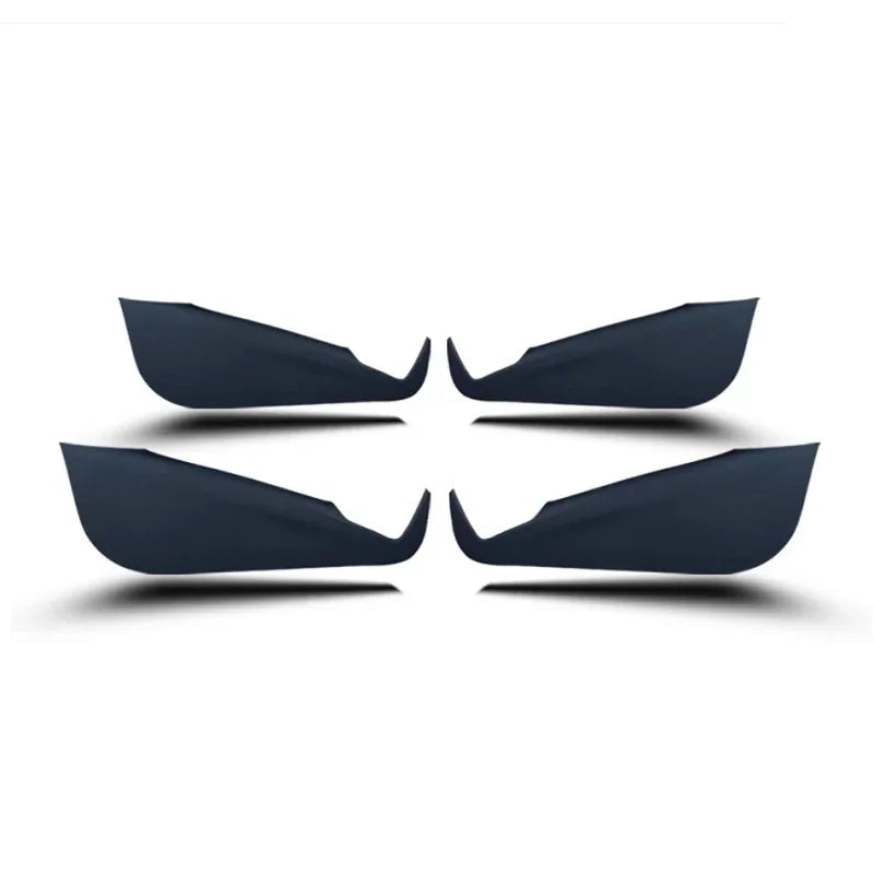 Set of four matte black aerodynamic side mirror covers for BYD vehicle protection.