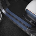 Professional blue textured door sill protector for car interior protection