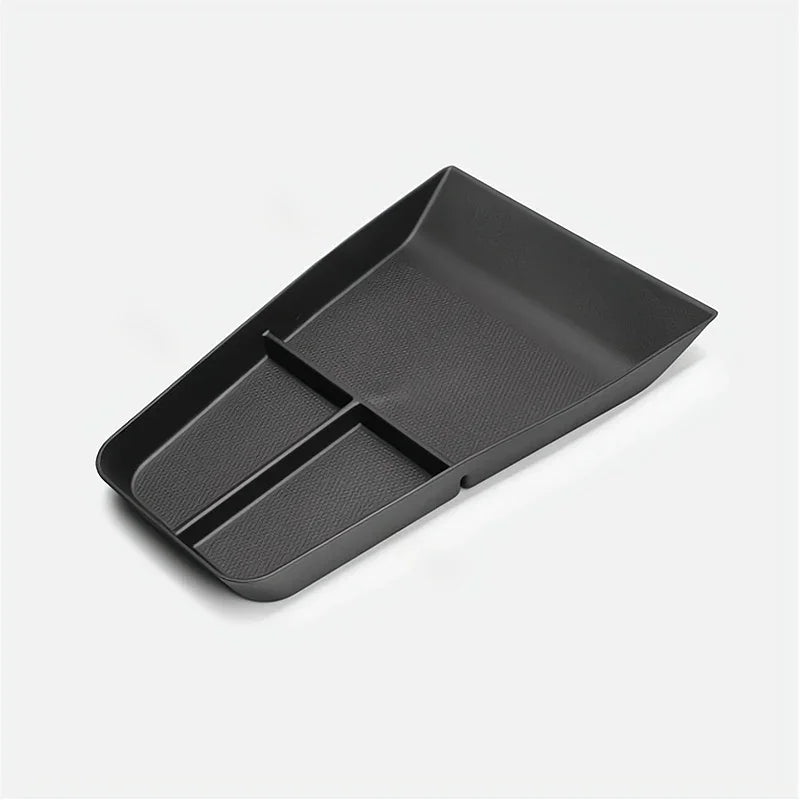 Professional black textured plastic car center console organizer tray