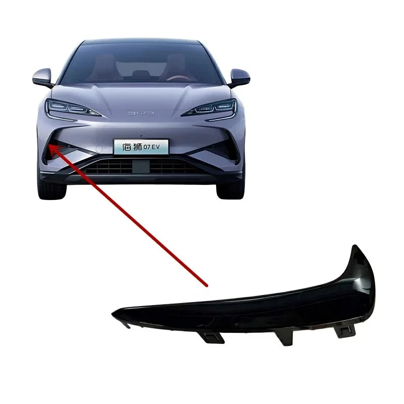 Black glossy front bumper trim for BYD Seal 07 EV, a durable aftermarket accessory.