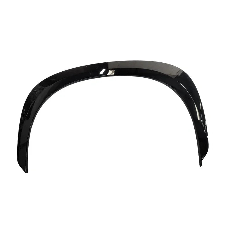 Glossy black automotive wheel arch fender flare made of durable composite material