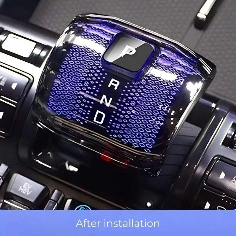 Professional blue crystal gear shift knob cover with sparkling texture for BYD interior