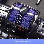 Professional blue crystal gear shift knob cover with sparkling texture for BYD interior