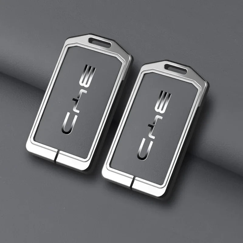 BYD_NFC_Key_Card_Case_Leather_Cover_chain_gery