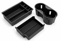 Three black car organizers on a white background