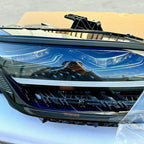 Sleek black LED headlight assembly with clear lens and premium chrome accents for BYD models.