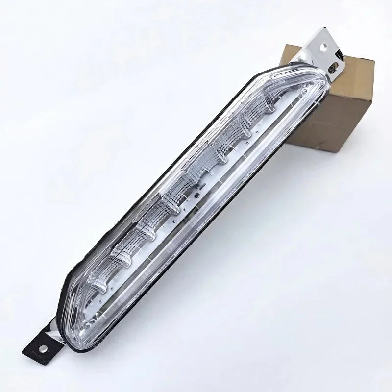Clear transparent LED light bar with durable housing for automotive aftermarket use.