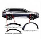 Black matte textured wheel eyebrow fender flares for BYD SUV front and rear wheel arches.