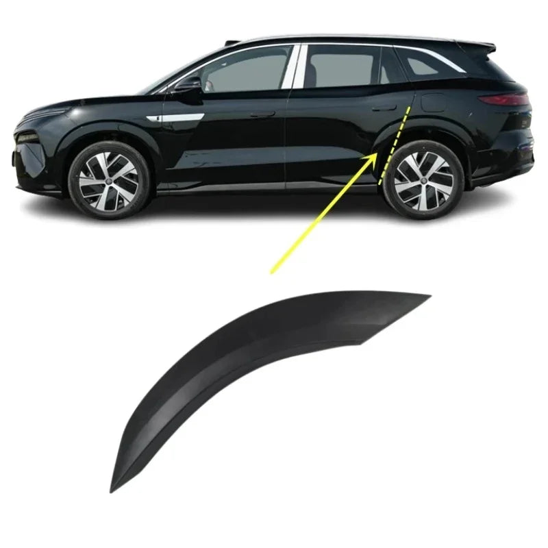 Matte black rear door kick protector trim for BYD SUV, durable scratch-resistant material.