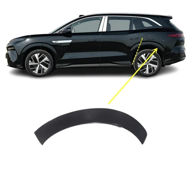 Black matte textured rear wheel arch fender flare for BYD SUV protection.