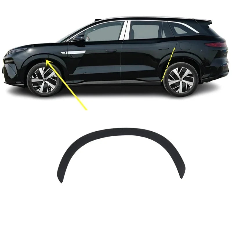 Matte black textured ABS plastic wheel arch fender flares for BYD SUV protection.