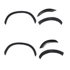 Set of 4 matte black durable plastic wheel arch fender flares for car body protection.
