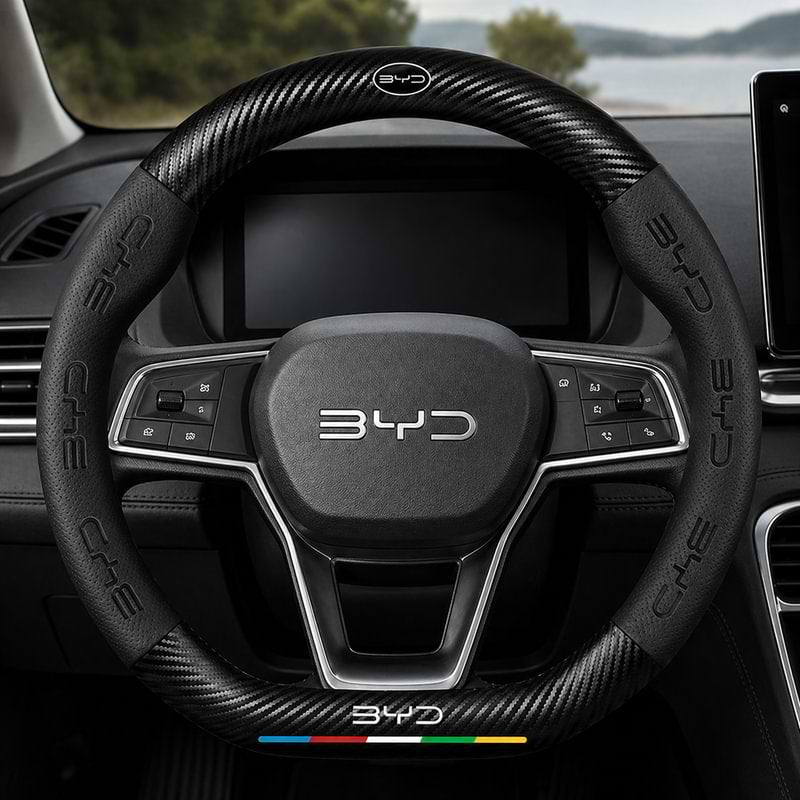 BYD Steering Wheel Cover Leather | Anti-Slip Fit for Atto 3, Dolphin, Qin, Song Plus EV & More bydaccessories.store