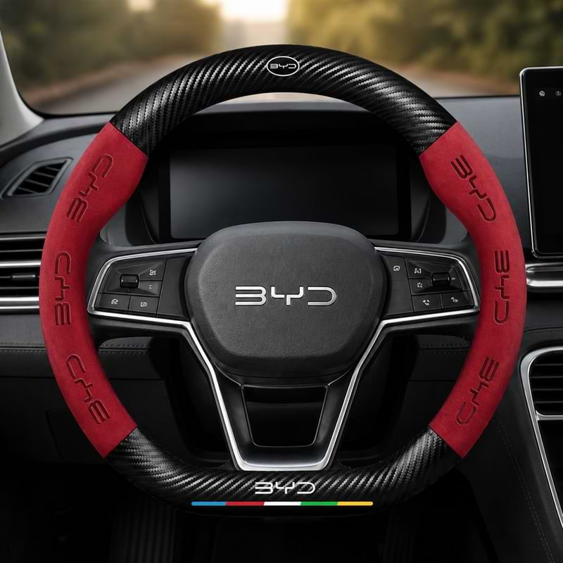 BYD Steering Wheel Cover Leather | Anti-Slip Fit for Atto 3, Dolphin, Qin, Song Plus EV & More bydaccessories.store
