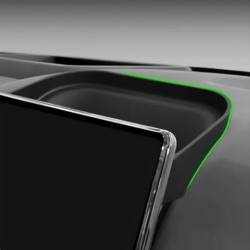 Black matte-finish custom-fit car center console storage tray for BYD accessories.