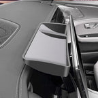 Black premium leather dashboard storage tray for organized car interior storage.