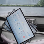 High-definition rotating touchscreen infotainment system with sleek black bezel for BYD interior.