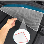 Silver honeycomb mesh engine bay protector for BYD cars, made of durable composite material.
