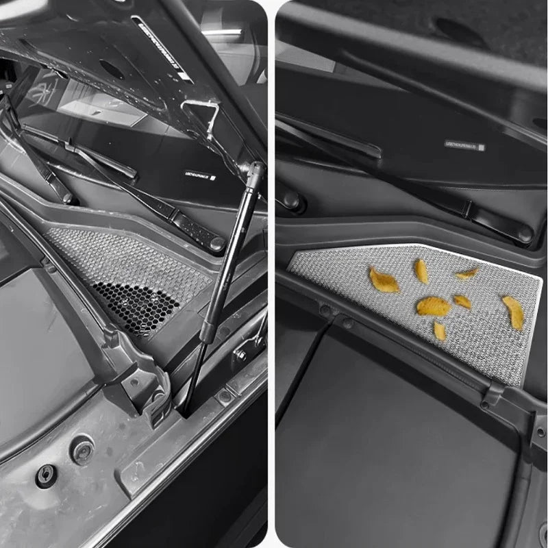 Black textured waterproof trunk tray protecting the car floor from spills and debris.