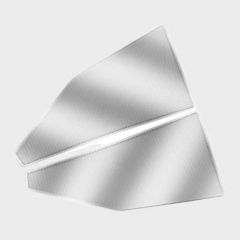 Two silver textured metallic protective panels for BYD car interiors