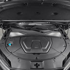 Professional view of a black BYD DM-i engine bay featuring a durable matte finish cover.
