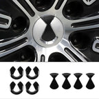Black adhesive wheel center cap covers for BYD alloy rims, durable matte finish.