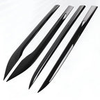 Four sleek glossy black door sill protector guards made of durable premium material.