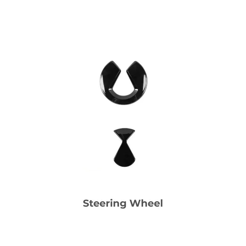 Glossy black steering wheel trim accessories for BYD car interior