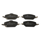 Set of four premium black ceramic brake pads for BYD, featuring durable metallic backing.
