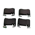 Set of four premium black ceramic brake pads for BYD aftermarket replacement.