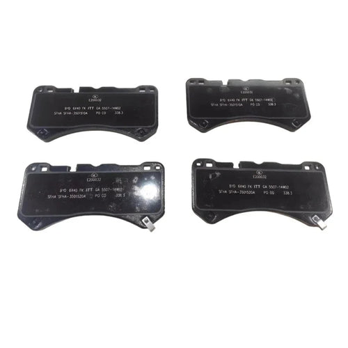 Set of four black high-performance ceramic brake pads for BYD vehicles.