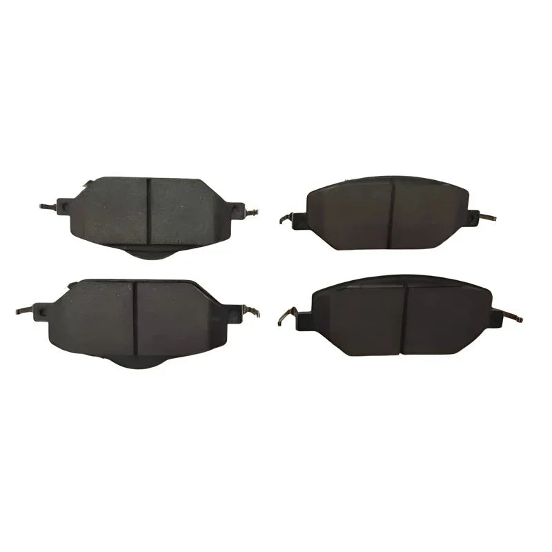 Set of four premium black ceramic brake pads for BYD automotive safety and performance.