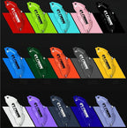 Assorted colorful aluminum alloy car side mirror covers in various vibrant shades.