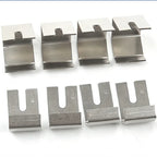 Set of 8 durable silver stainless steel clips for automotive interior component fastening.